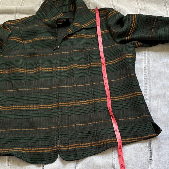 Christopher & Banks Dark Green Jacket with Gold Accent Stripes. - Picture 11 of 11